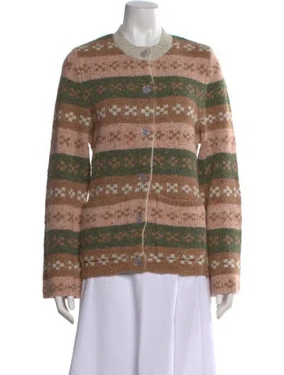 Pre-owned Kule Patterned Crew Neck Sweater In Pink