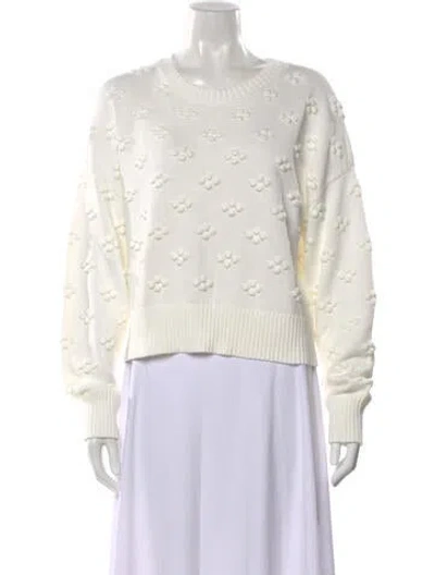 Pre-owned Kule Patterned Crew Neck Sweater In White