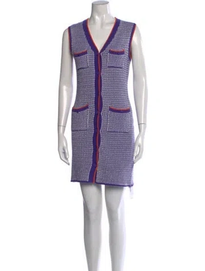 Pre-owned Kule Patterned Mini Dress In Purple