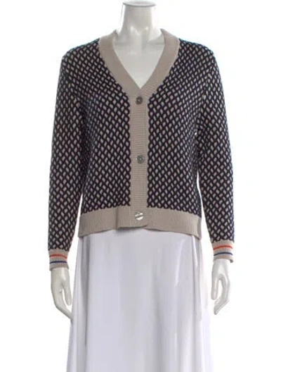 Pre-owned Kule Patterned V-neck Sweater In Multi