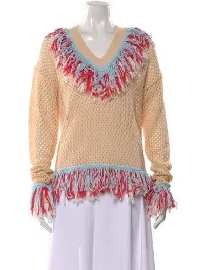 Pre-owned Kule Patterned V-neck Sweater In Neutral