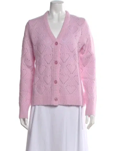 Pre-owned Kule Patterned V-neck Sweater In Pink