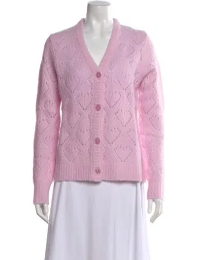 Pre-owned Kule Patterned V-neck Sweater In Pink