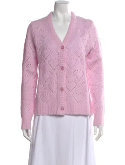 Pre-owned Kule Patterned V-neck Sweater In Pink
