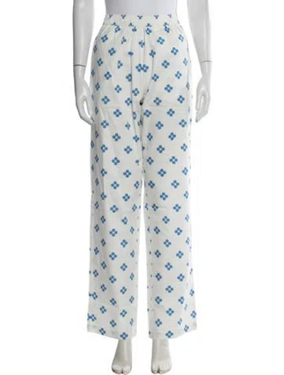 Pre-owned Kule Patterned Wide Leg Pants In White