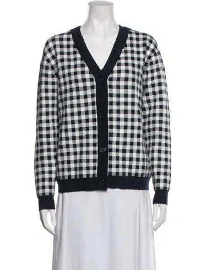 Pre-owned Kule Plaid Print Jacket In White