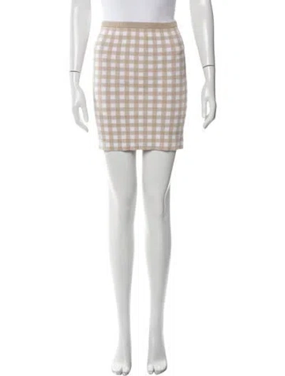 Pre-owned Kule Plaid Print Mini Skirt In Neutral