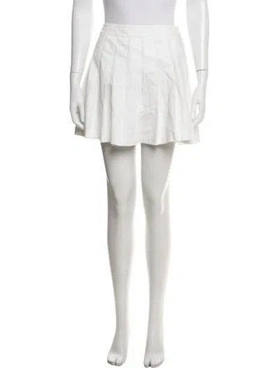 Pre-owned Kule Pleated Accents Mini Skirt In White
