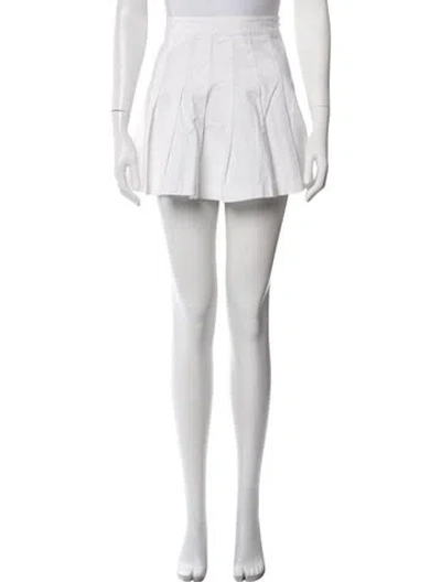 Pre-owned Kule Pleated Accents Mini Skirt In White