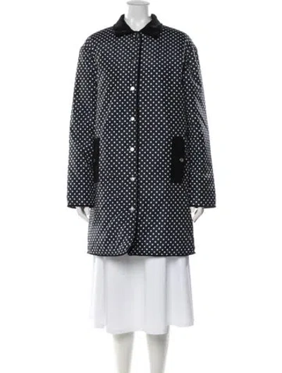 Pre-owned Kule Polka Dot Print Coat In Black