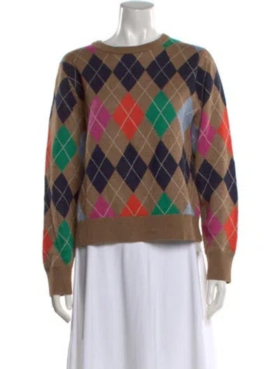 Pre-owned Kule Printed Crew Neck Sweater In Brown