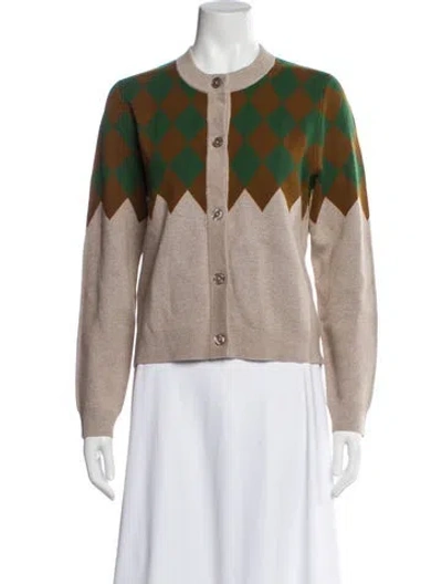 Pre-owned Kule Printed Crew Neck Sweater In Green