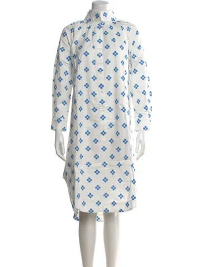 Pre-owned Kule Printed Knee-length Dress In White