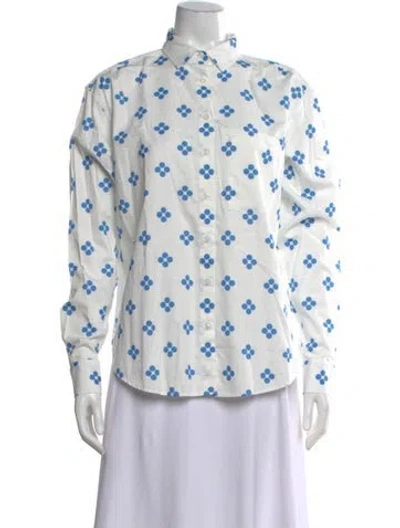 Pre-owned Kule Printed Long Sleeve Button-up Top In Multi