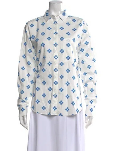 Pre-owned Kule Printed Long Sleeve Button-up Top In Multi