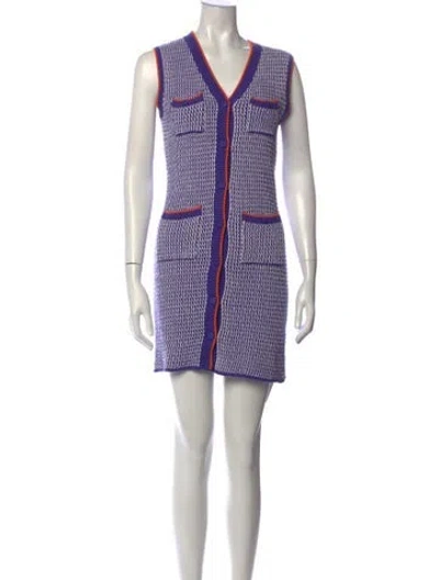 Pre-owned Kule Printed Mini Dress In Purple