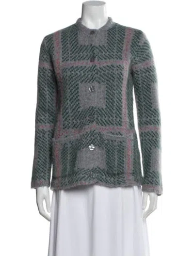 Pre-owned Kule Printed Mock Neck Sweater In Blue