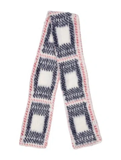 Pre-owned Kule Printed Scarf In White