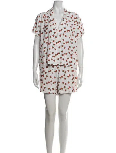 Pre-owned Kule Printed Short Set In Orange