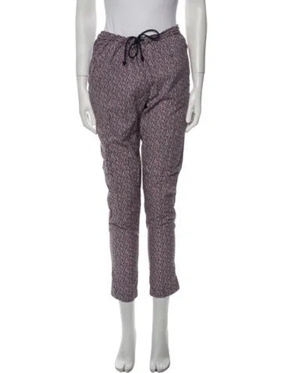 Pre-owned Kule Printed Skinny Leg Pants In Purple