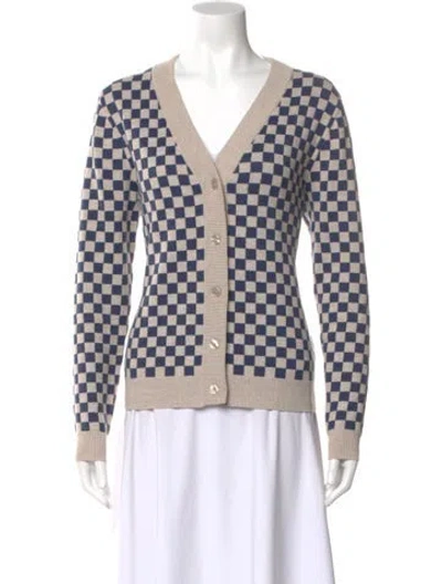 Pre-owned Kule Printed V-neck Sweater In Neutral