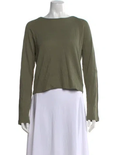 Pre-owned Kule Scoop Neck Long Sleeve Top In Green