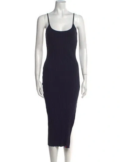 Pre-owned Kule Scoop Neck Midi Length Dress In Blue