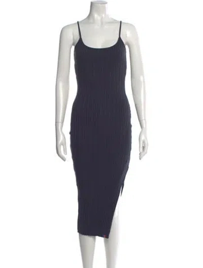 Pre-owned Kule Scoop Neck Midi Length Dress In Blue
