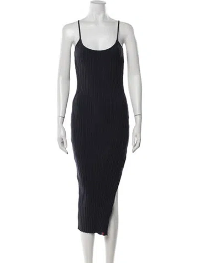 Pre-owned Kule Scoop Neck Midi Length Dress In Blue