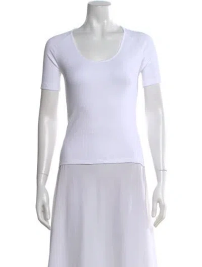 Pre-owned Kule Scoop Neck Short Sleeve T-shirt In White