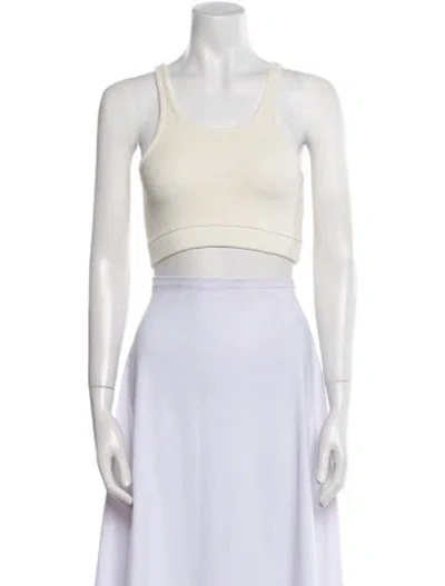 Pre-owned Kule Scoop Neck Sleeveless Crop Top In Neutral