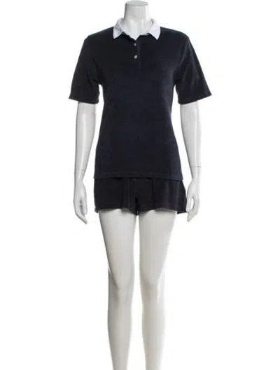 Pre-owned Kule Short Set In Blue