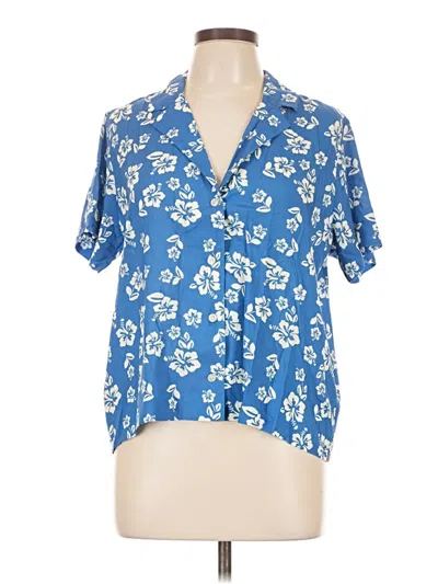 Pre-owned Kule Short Sleeve Blouse In Blue