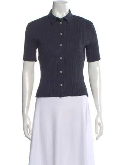 Pre-owned Kule Short Sleeve Polo In Blue