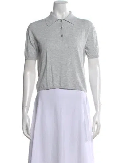 Pre-owned Kule Short Sleeve Polo In Gray