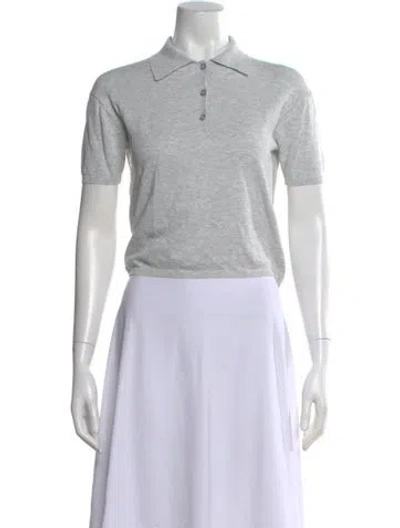 Pre-owned Kule Short Sleeve Polo In Gray