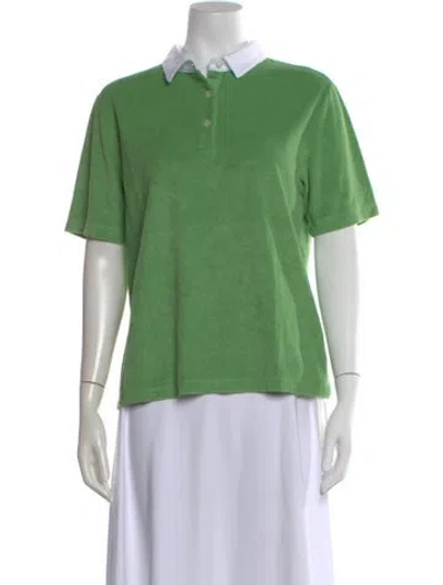 Pre-owned Kule Short Sleeve Polo In Green