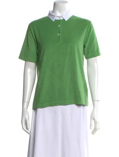 Pre-owned Kule Short Sleeve Polo In Green