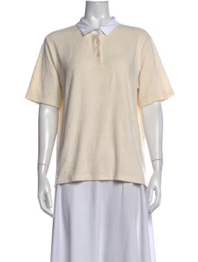 Pre-owned Kule Short Sleeve Polo In Neutrals