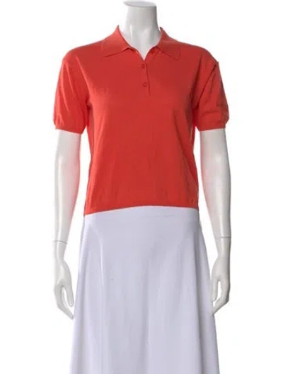Pre-owned Kule Short Sleeve Polo In Orange