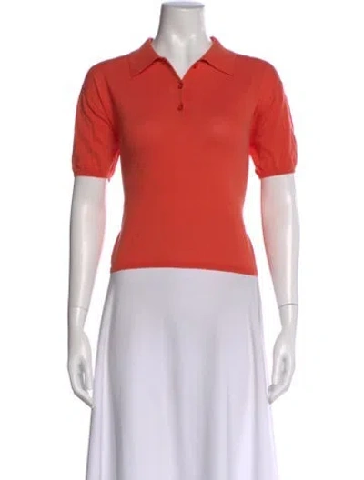 Pre-owned Kule Short Sleeve Polo In Orange