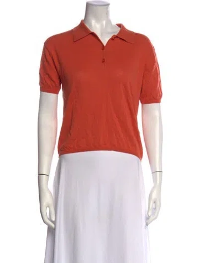 Pre-owned Kule Short Sleeve Polo In Orange