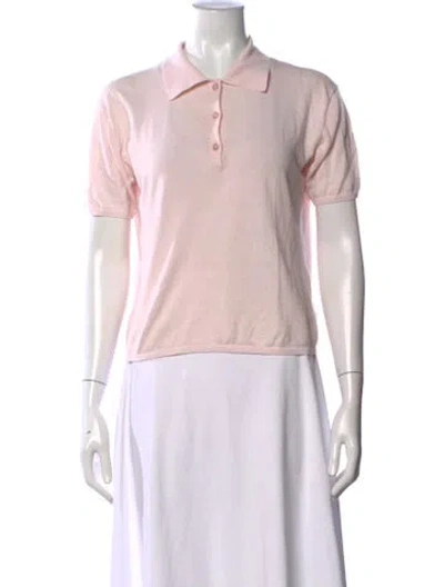 Pre-owned Kule Short Sleeve Polo In Pink