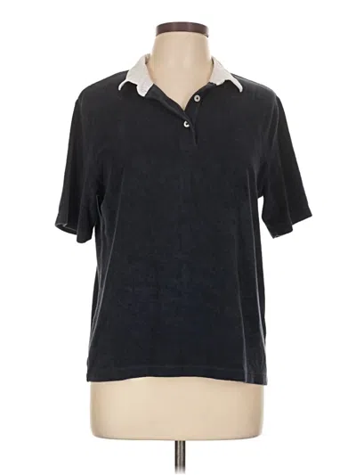 Pre-owned Kule Short Sleeve Polo Shirt In Black