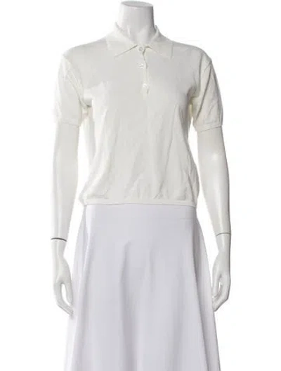Pre-owned Kule Short Sleeve Polo In White