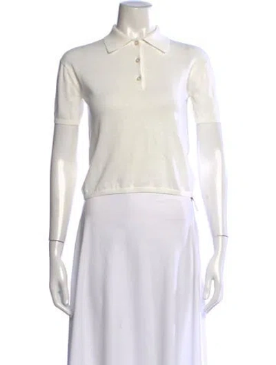 Pre-owned Kule Short Sleeve Polo In White