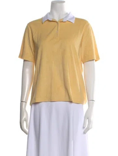 Pre-owned Kule Short Sleeve Polo In Yellow