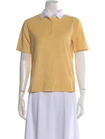 Pre-owned Kule Short Sleeve Polo In Yellow
