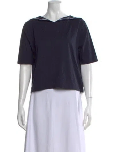 Pre-owned Kule Short Sleeve Top In Blue
