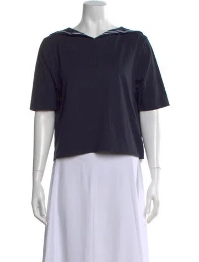Pre-owned Kule Short Sleeve Top In Blue